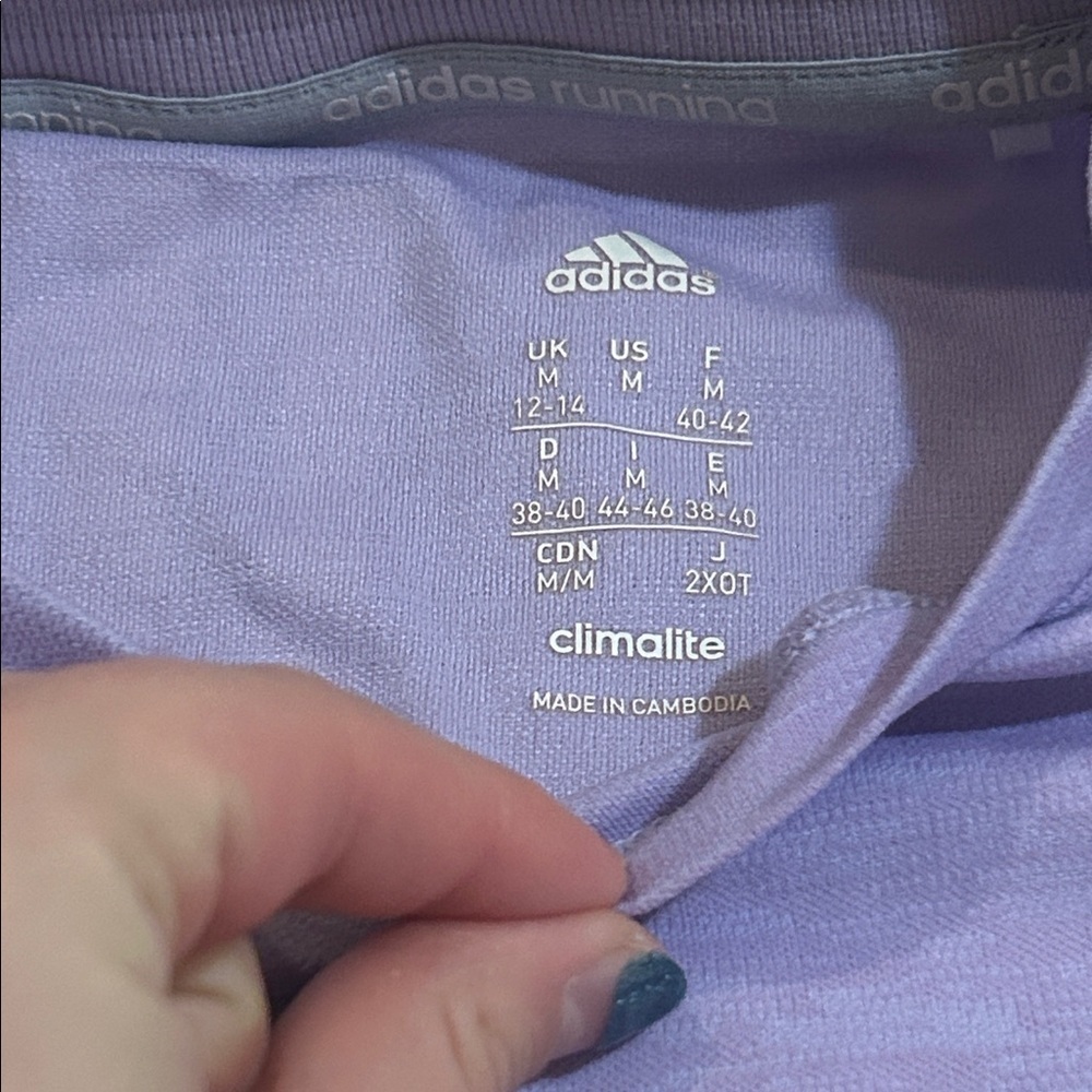 adidas SN S-S W running sport tee shirt top lilac purple - Picture 4 of 8